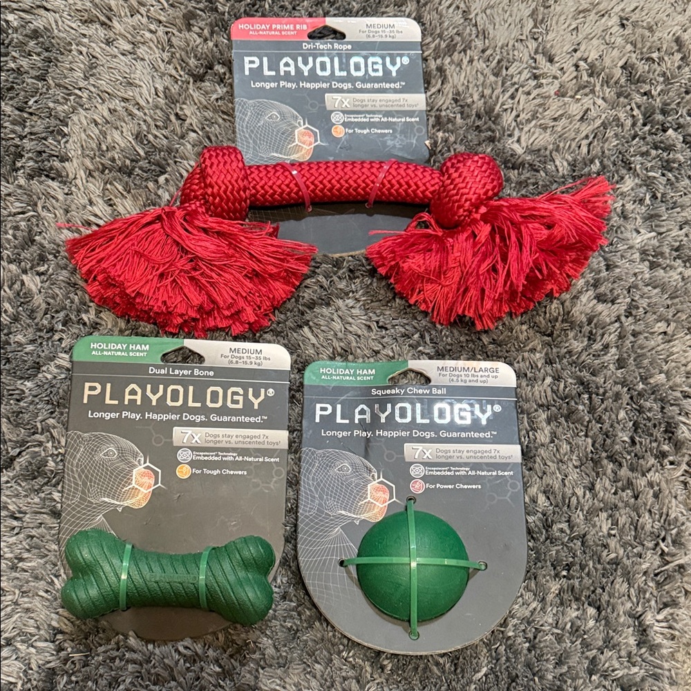 NWT Bundle of 3 Playology Dog Toys